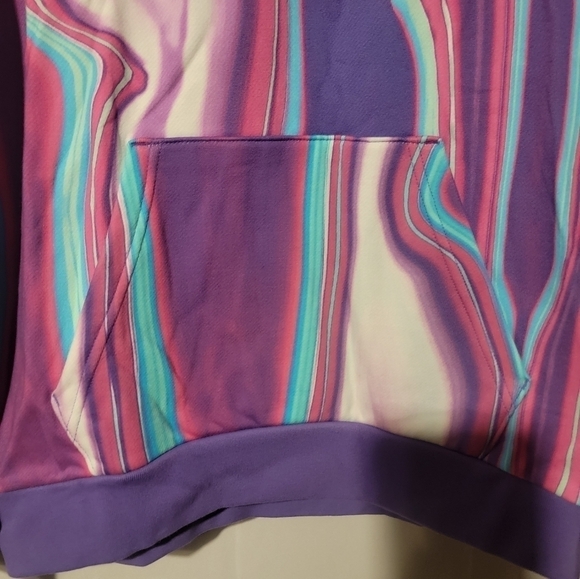 Adidas Hyperreal Allover Print Hoodie Purple HK5141 Men's Medium Hoodie - Picture 4 of 4